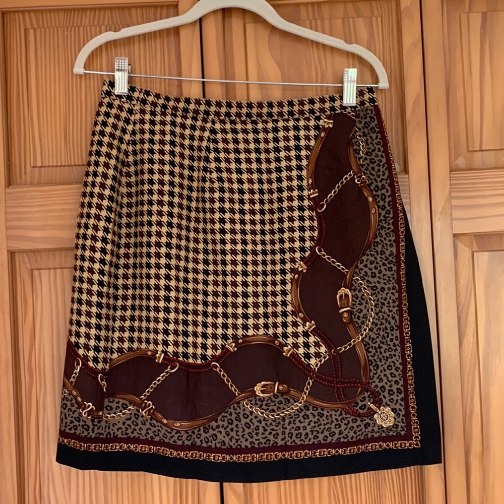 Vintage Talbots silk wrap skirt